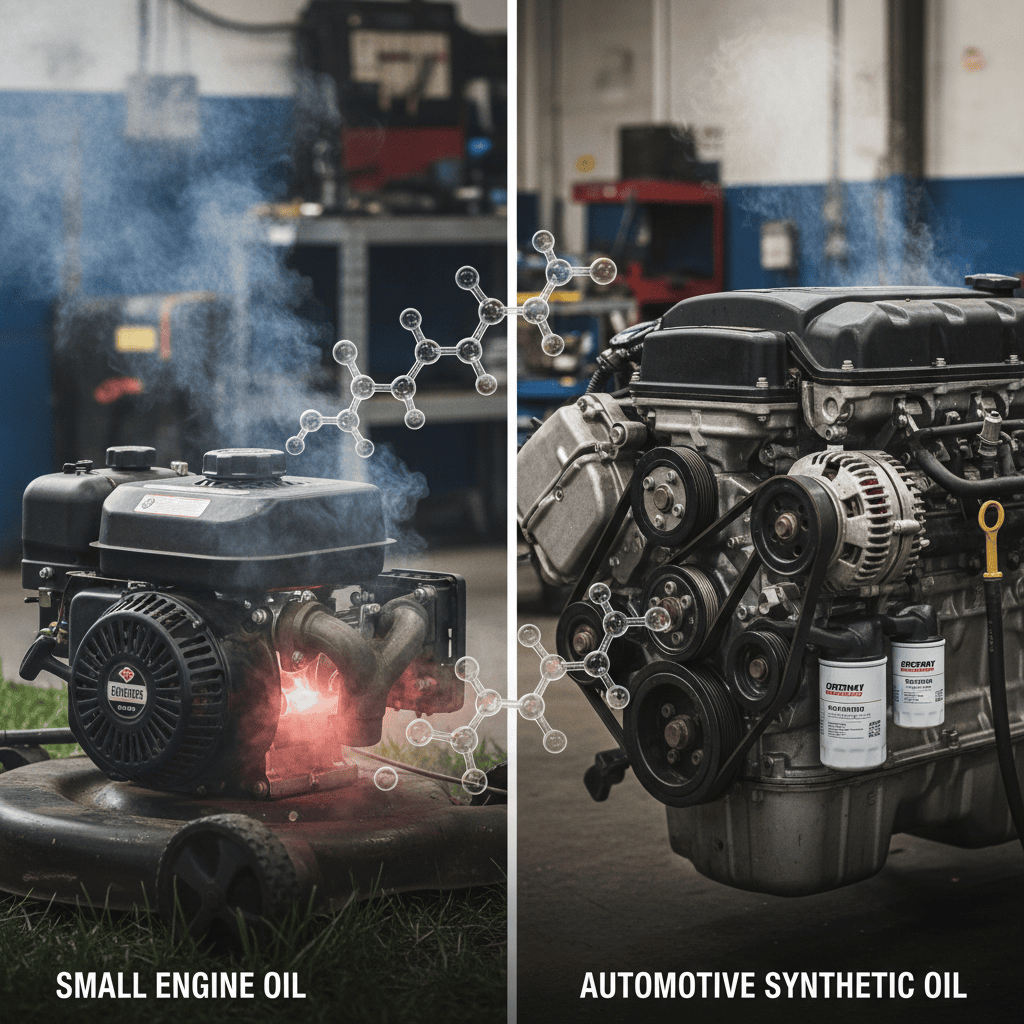 Comparison of lawn mower engine vs car engine operating conditions