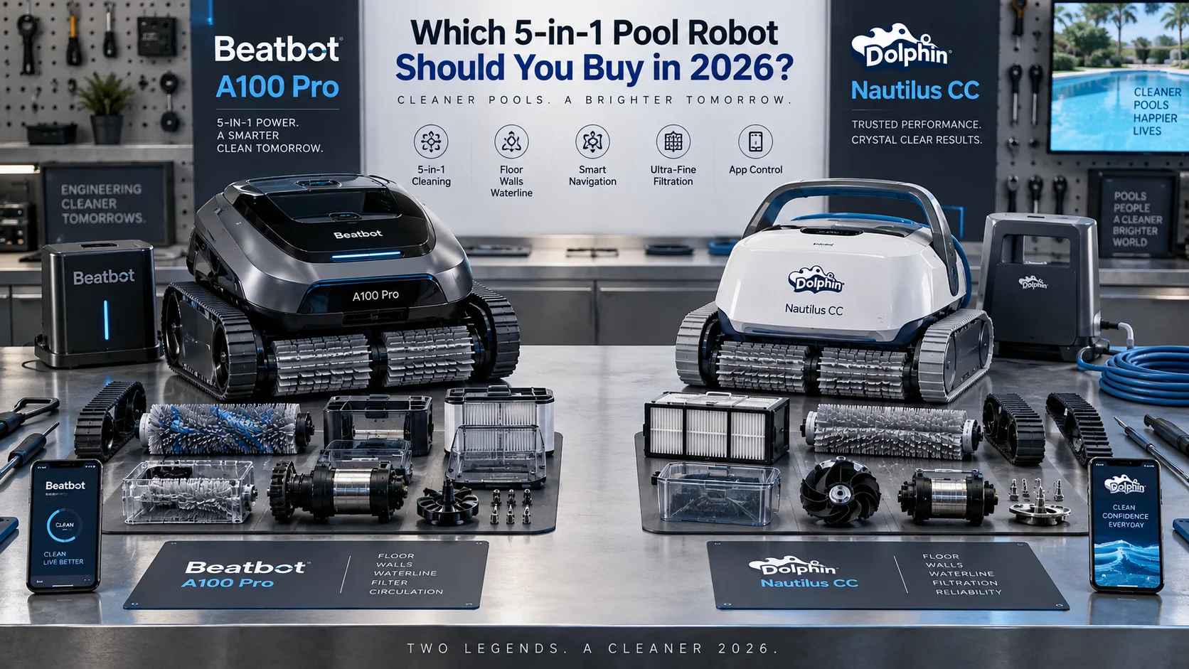 Beatbot A100 Pro vs Dolphin Nautilus CC: Which 5-in-1 Pool Robot Should You Buy in 2026?