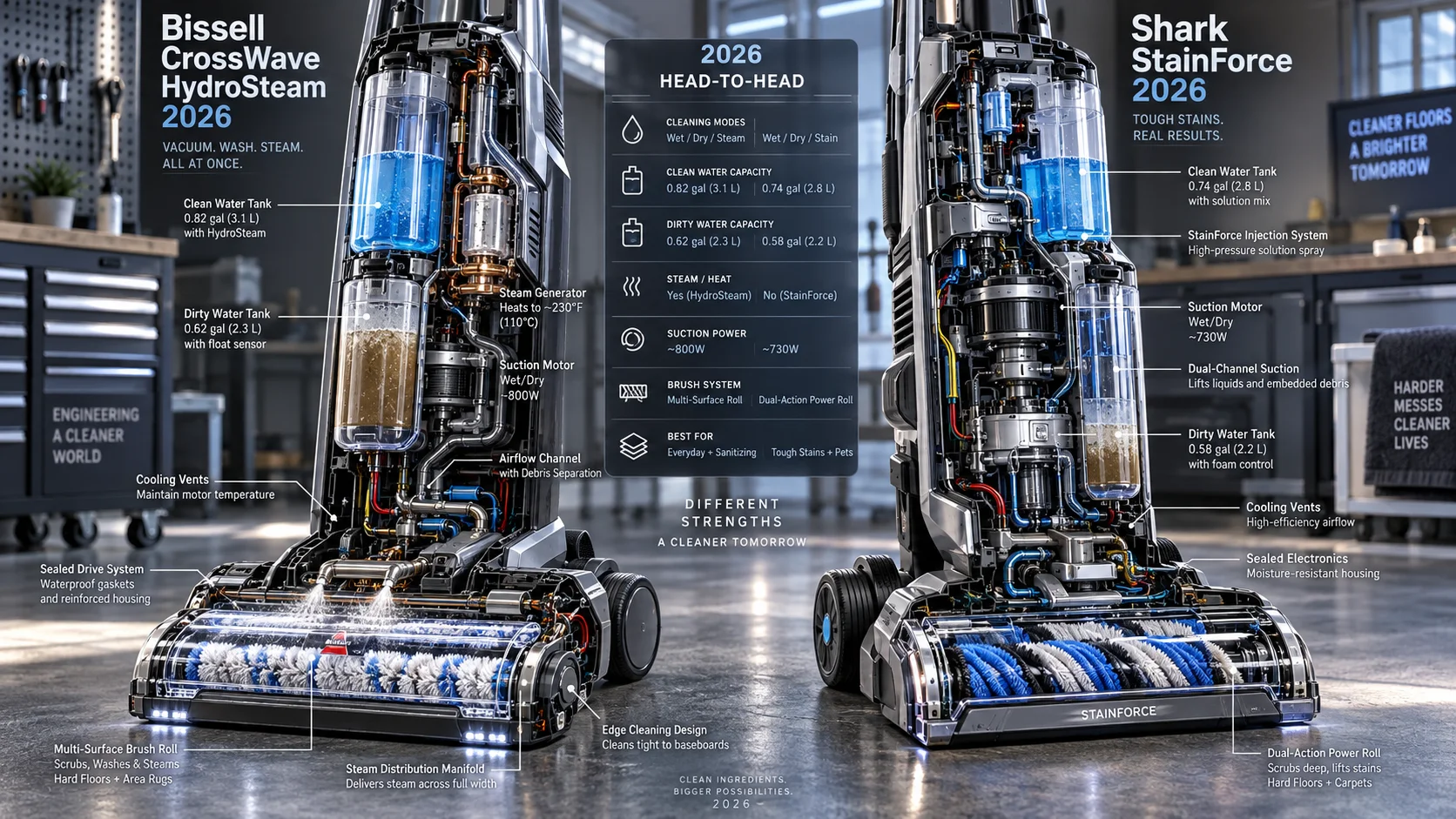 Bissell CrossWave HydroSteam vs Shark StainForce: Wet/Dry Cleaner Showdown (2026) Detail