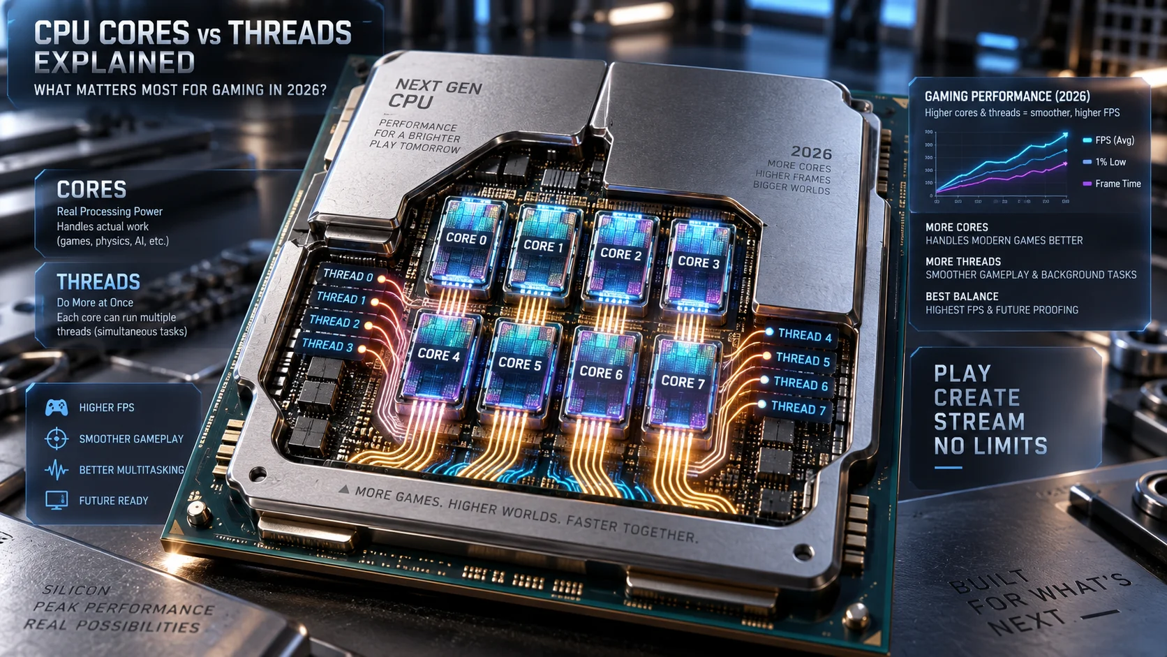 CPU Cores vs Threads Explained: What Matters Most for Gaming in 2026? CPU Cores vs Threads Explained: What Matters Most for Gaming in 2026? Detail
