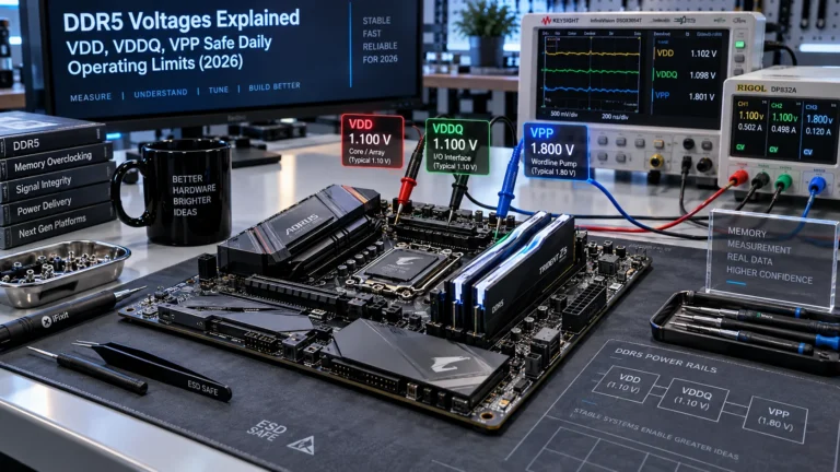 DDR5 Voltages Explained: VDD, VDDQ, VPP Safe Daily Operating Limits (2026)