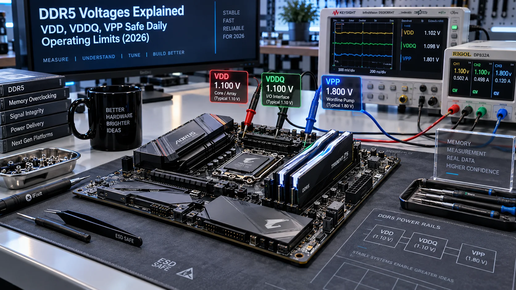 DDR5 Voltages Explained: VDD, VDDQ, VPP Safe Daily Operating Limits (2026)