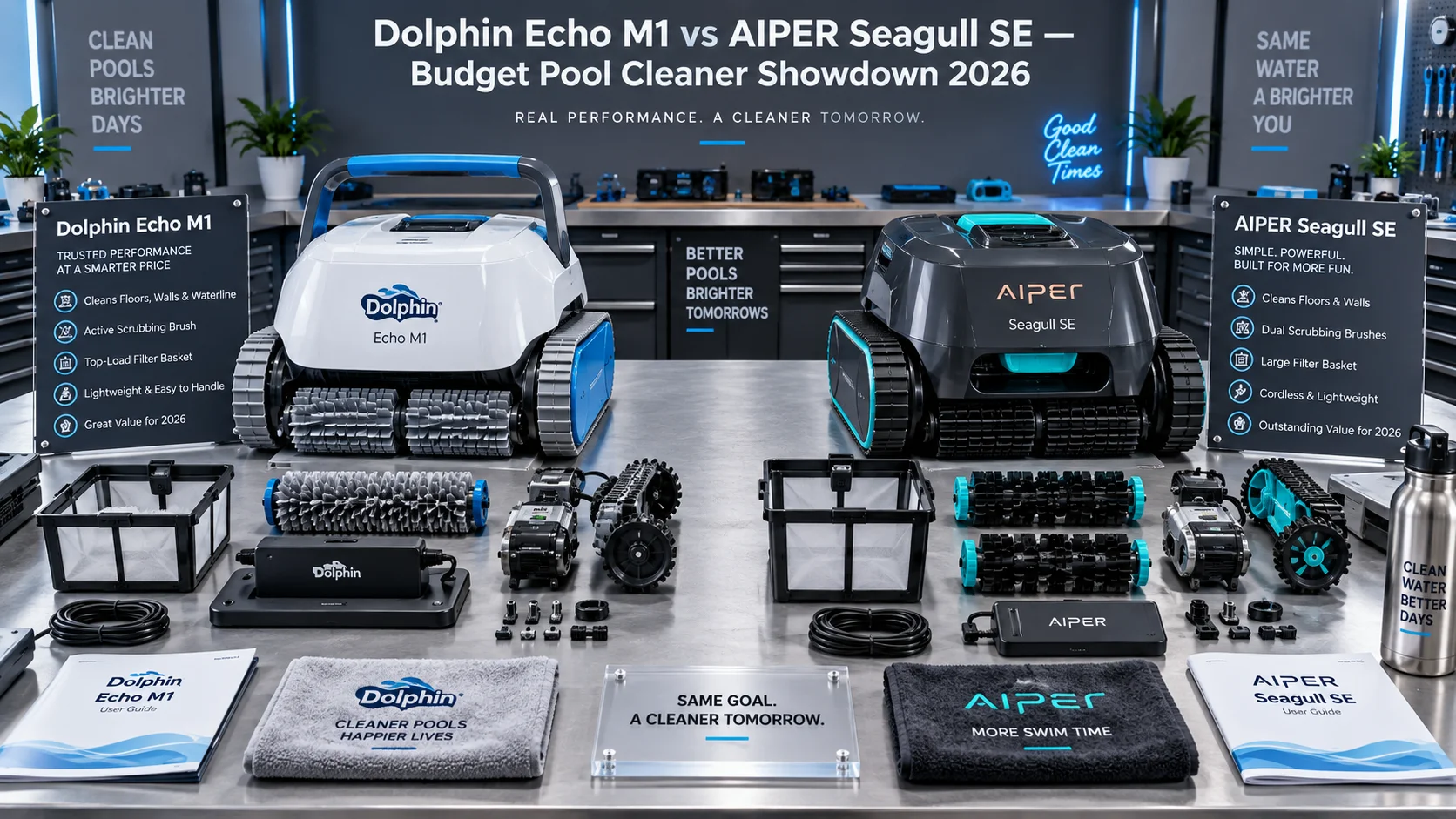Dolphin Echo M1 Vs Aiper Seagull Se Comparison (2026) Dolphin Echo M1 vs AIPER Seagull SE: Which Budget Pool Cleaner Should You Buy in 2026?