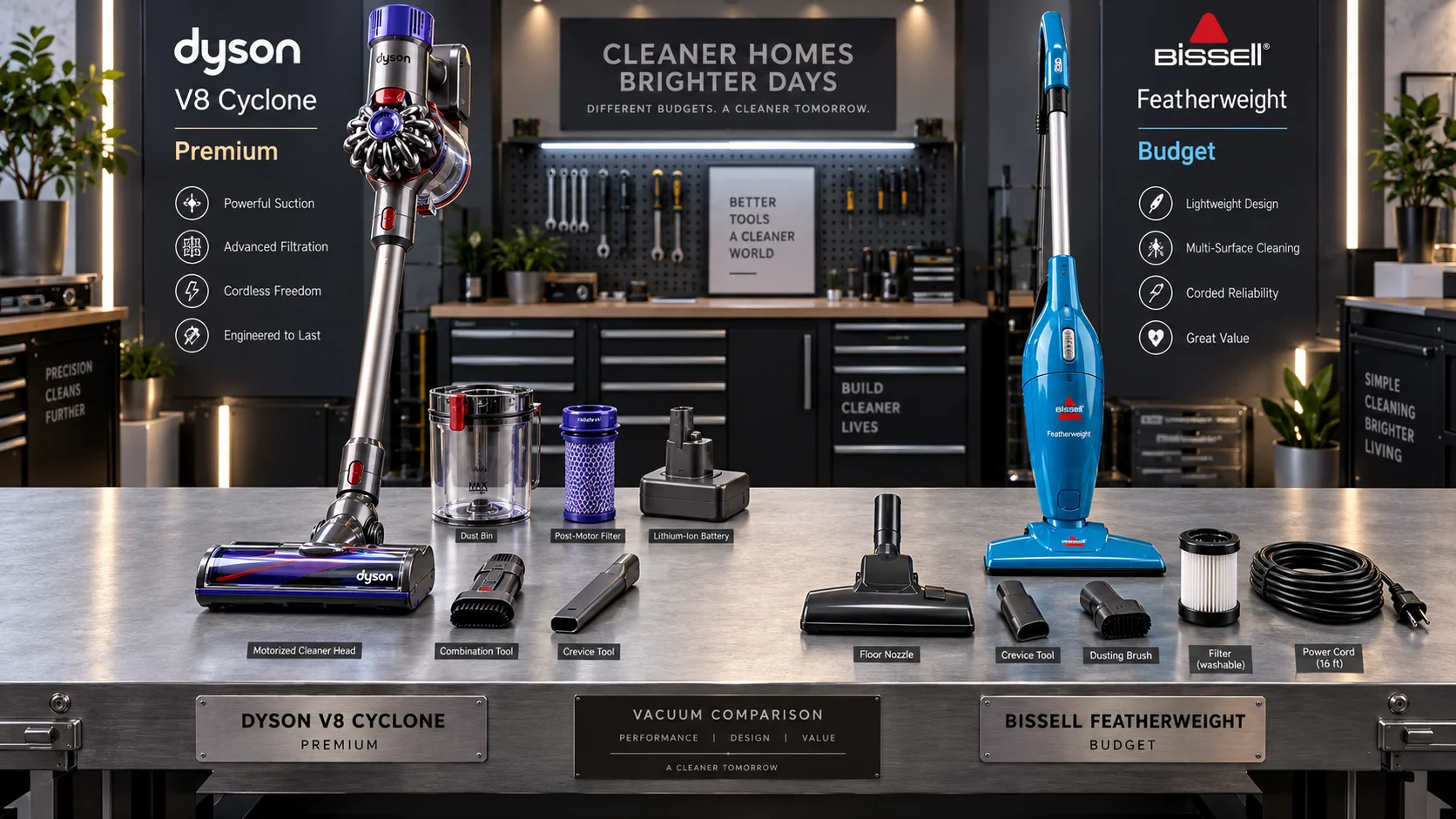 Dyson V8 Cyclone vs Bissell Featherweight: Premium vs Budget Stick Vacuum (2026)