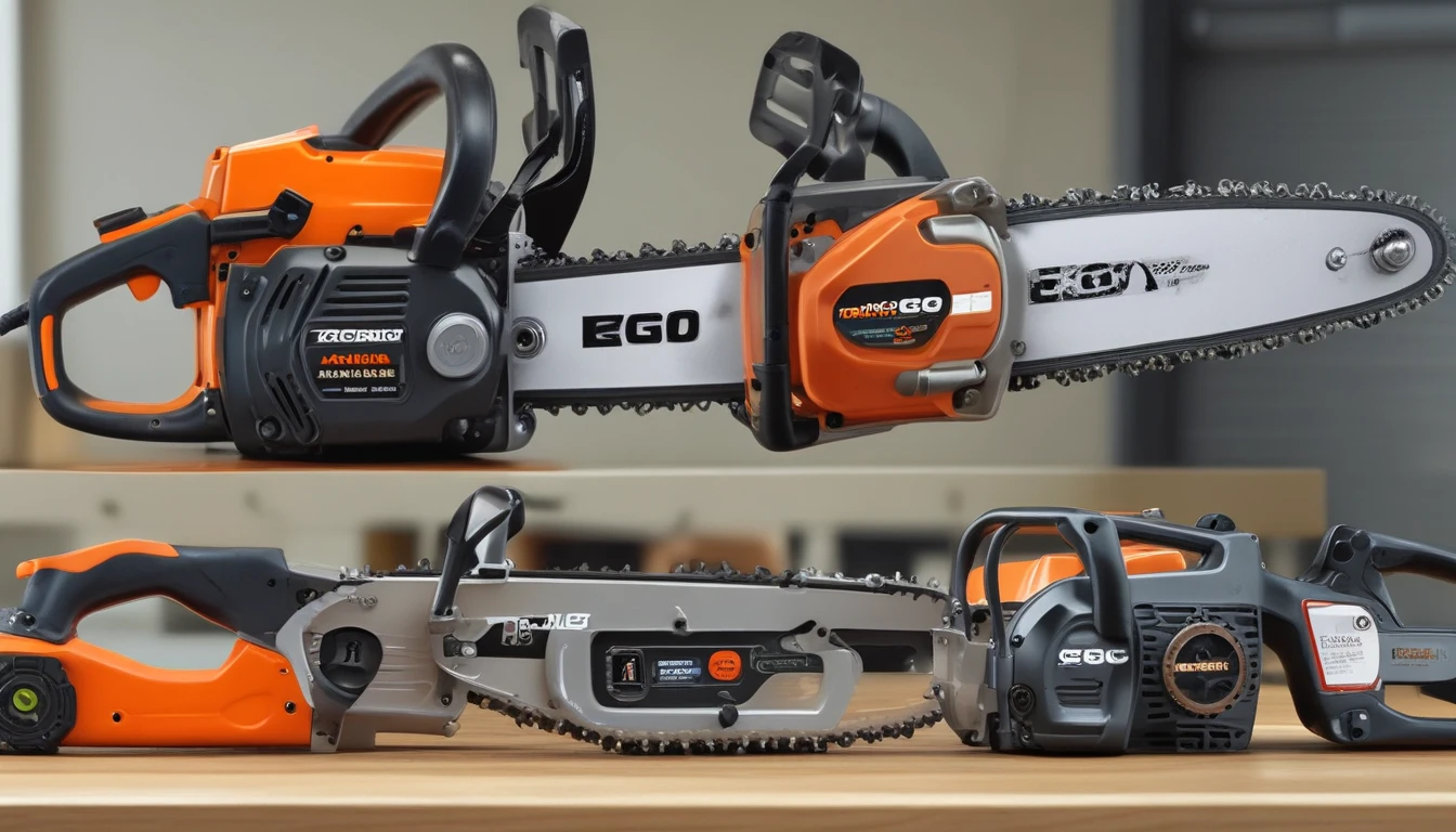 Ego Power Chainsaw compared: Ego Chainsaws Compared by Battery and Isolation Detail