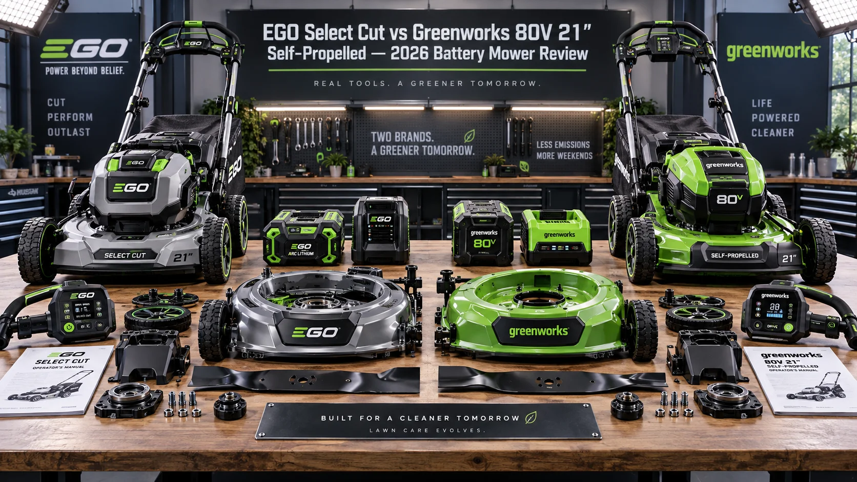 EGO Select Cut vs Greenworks 80V 21" Self-Propelled: Which Battery Mower Should You Buy in 2026? EGO Select Cut vs Greenworks 80V 21" Self-Propelled: Which Battery Mower Should You Buy in 2026?