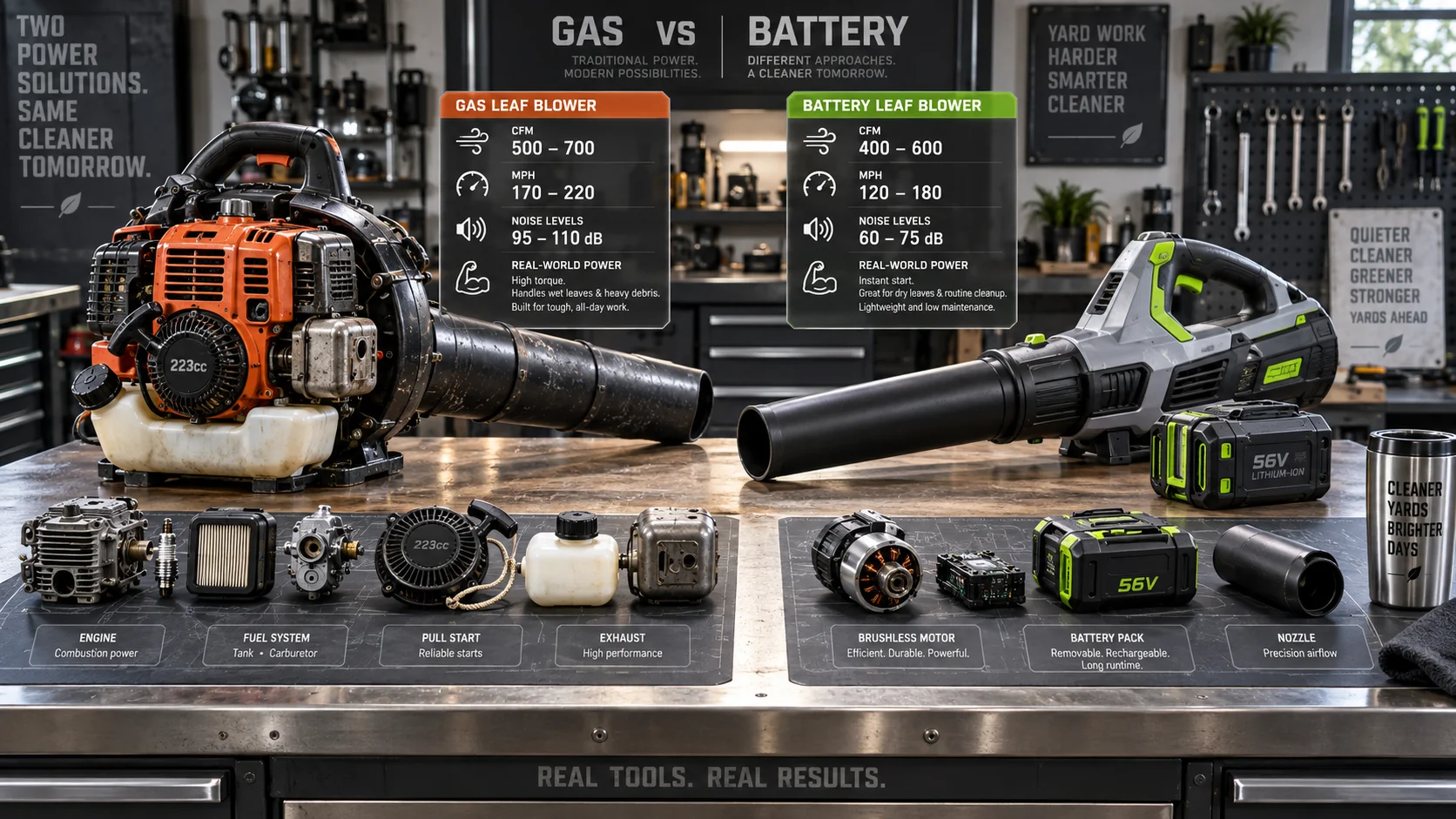 Gas vs Battery Leaf Blowers: CFM, MPH, Noise Levels, and Real-World Power