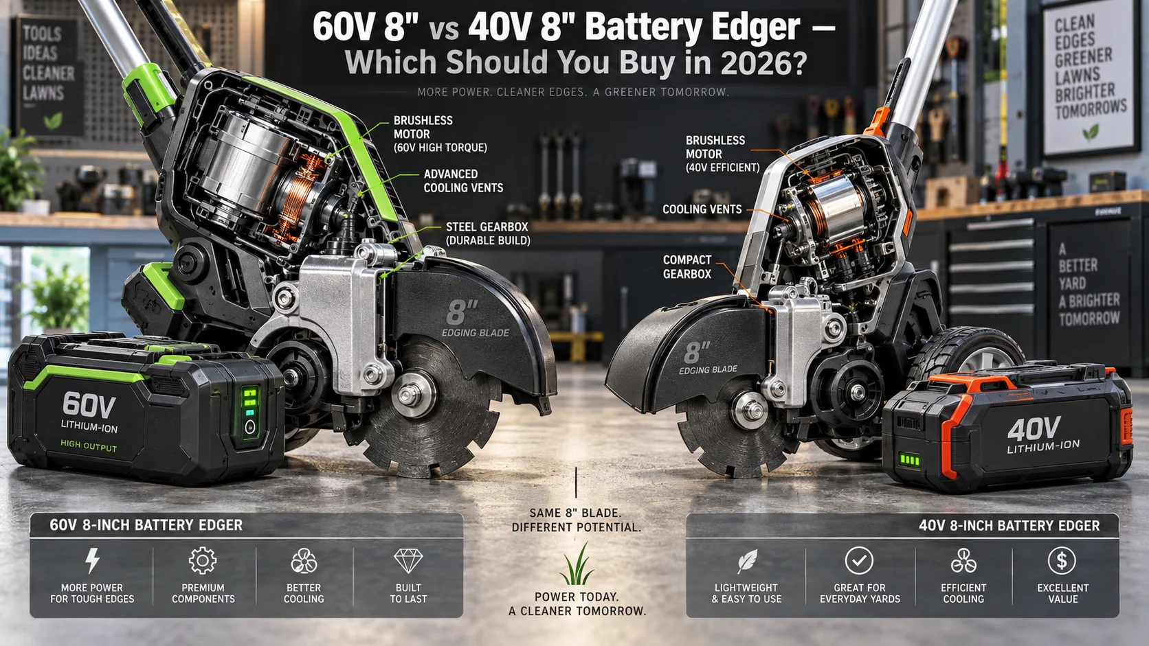 Greenworks 60V 8" vs 40V 8" Edger: Which Battery Edger Should You Buy in 2026? Greenworks 60V 8" vs 40V 8" Edger: Which Battery Edger Should You Buy in 2026? Detail