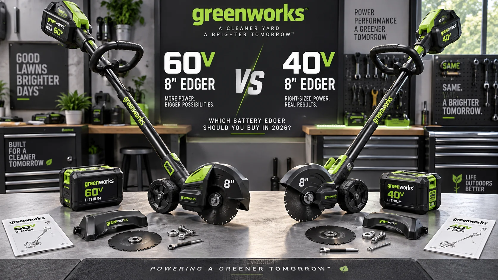 Greenworks 60V 8" vs 40V 8" Edger: Which Battery Edger Should You Buy in 2026? Greenworks 60V 8" vs 40V 8" Edger: Which Battery Edger Should You Buy in 2026?