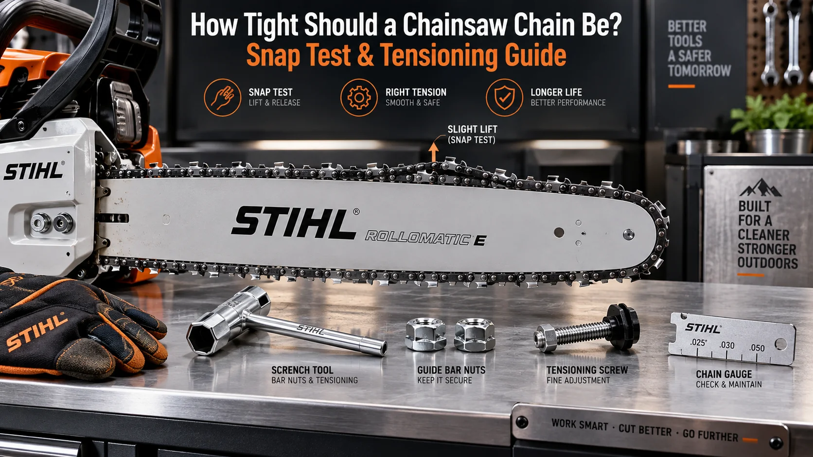 How Tight Should a Chainsaw Chain Be? (Snap Test &amp; Tensioning Guide)