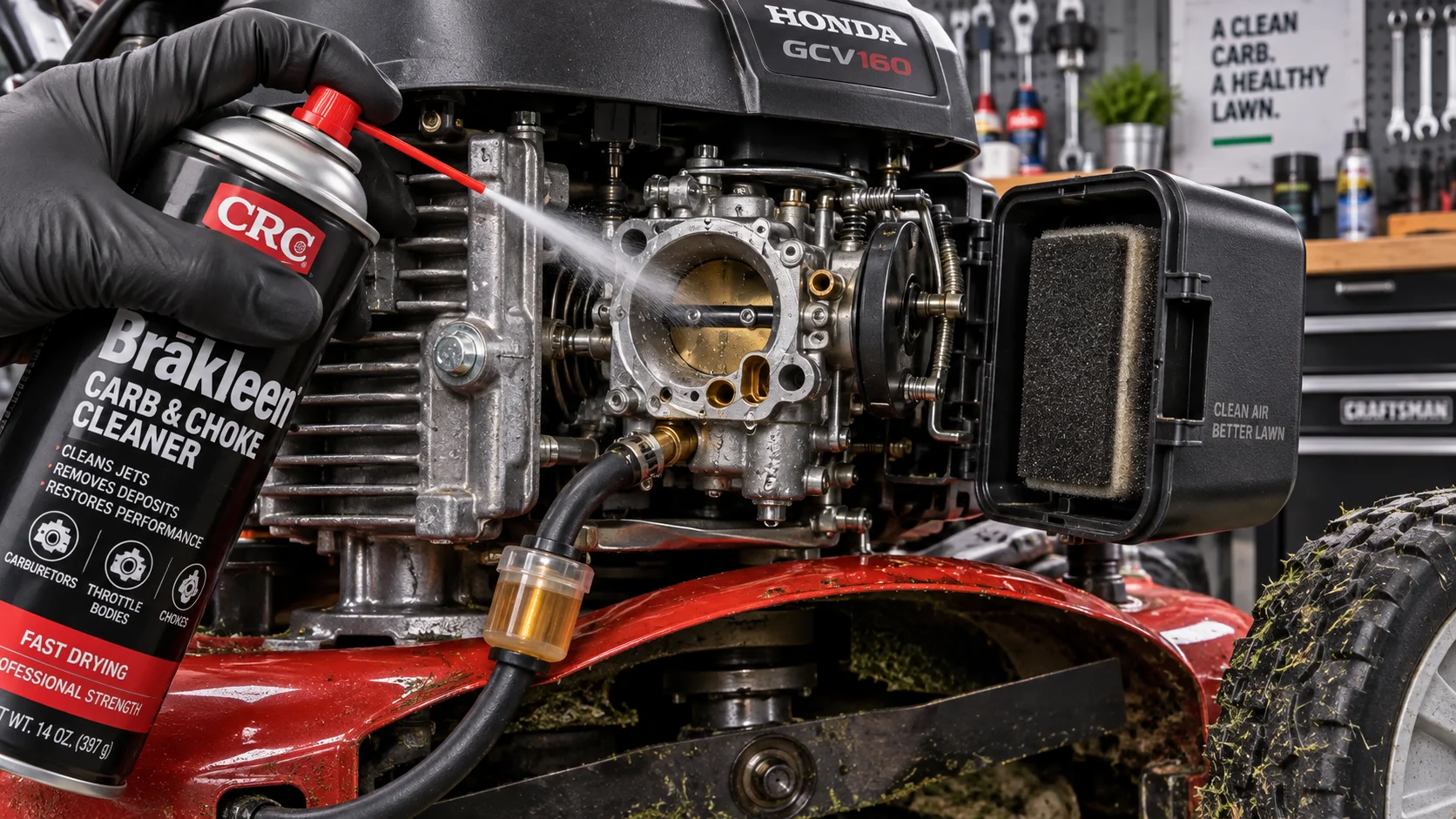 How to Clean a Lawn Mower Carburetor Without Removing It (Quick Spray Fix) Detail