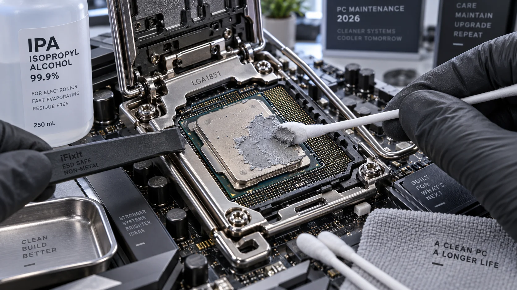How to Safely Clean Old Thermal Paste Off CPU &amp; Socket Grille (2026) Detail