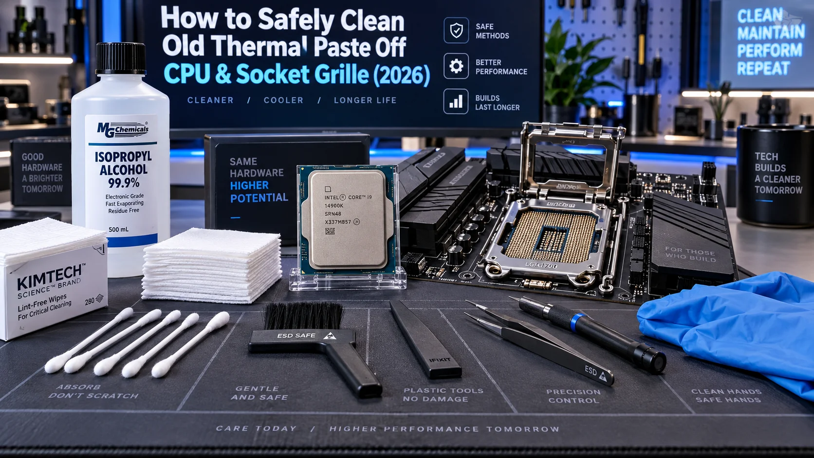 How to Safely Clean Old Thermal Paste Off CPU &amp; Socket Grille (2026)