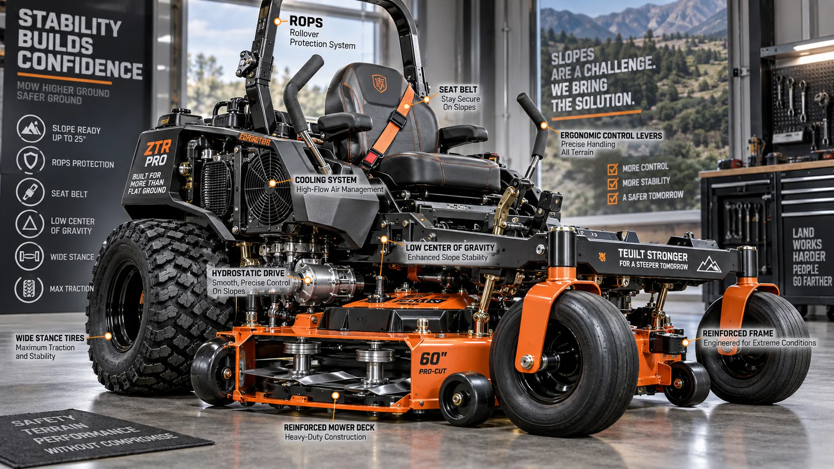 How to Drive a Zero-Turn Mower on Hills and Slopes Safely (Rollover Prevention) How to Drive a Zero-Turn Mower on Hills and Slopes Safely (Rollover Prevention) Detail