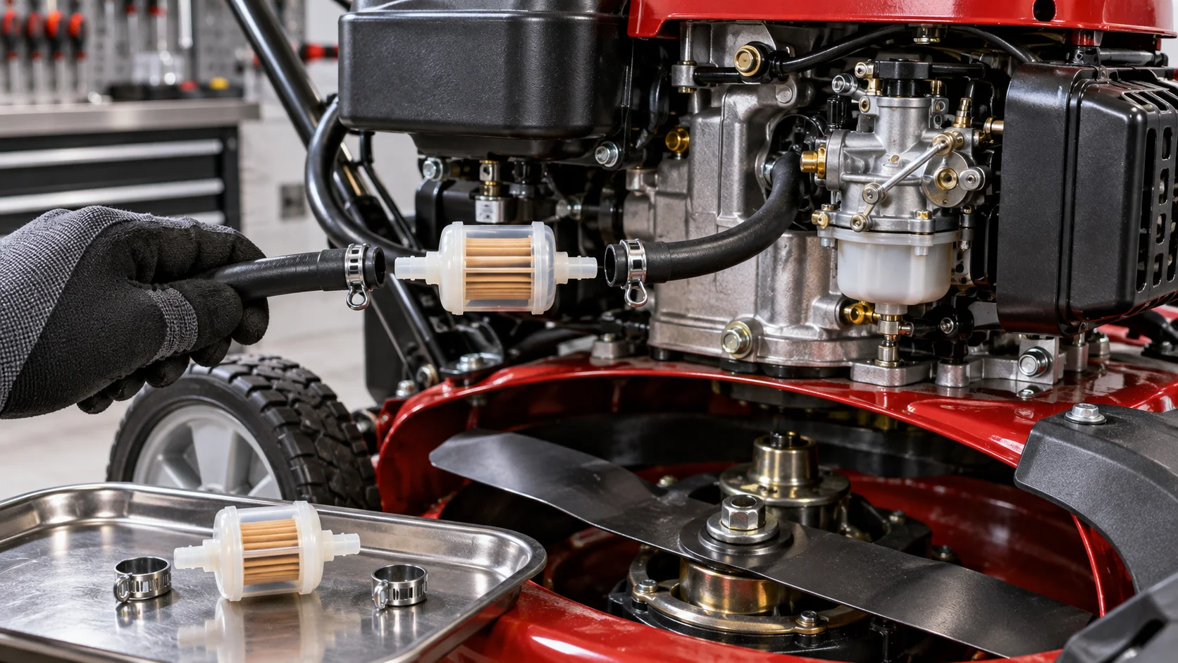 How to Replace the Fuel Filter on a Lawn Mower Detail