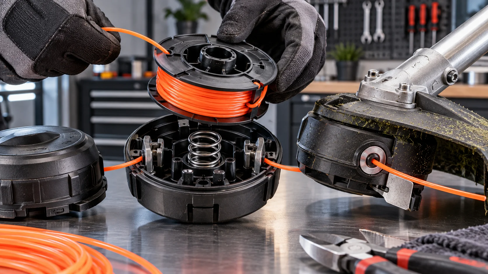 How to Respool a Weed Eater Detail