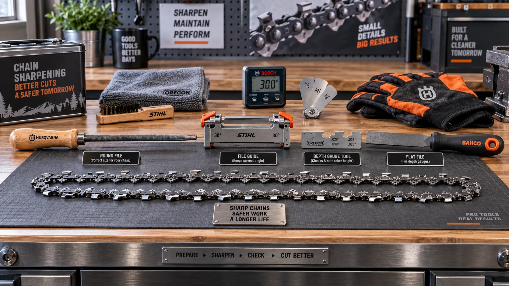 How to Sharpen a Chainsaw Chain by Hand