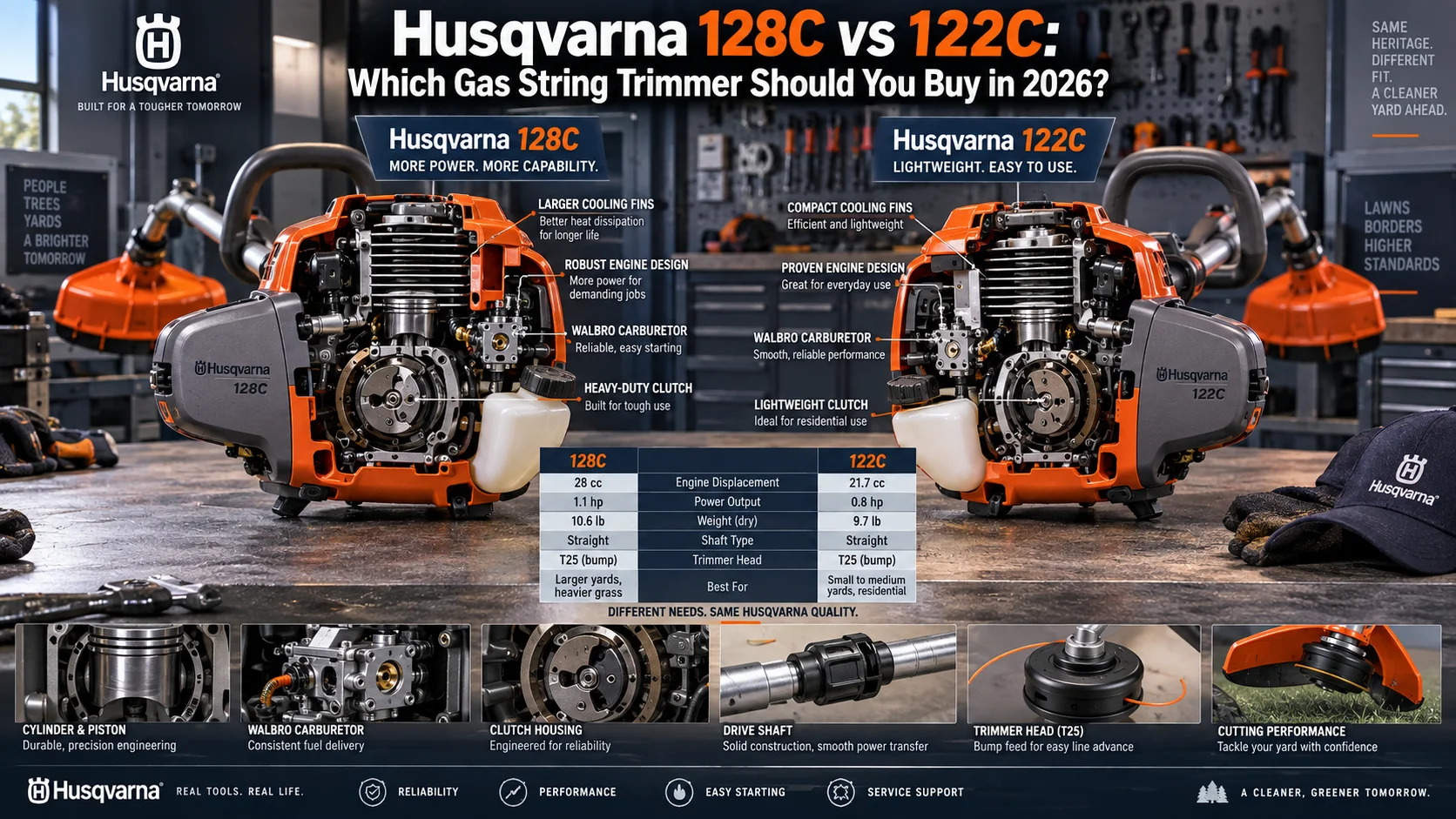 Husqvarna 128C vs 122C: Which Gas String Trimmer Should You Buy in 2026? Husqvarna 128C vs 122C: Which Gas String Trimmer Should You Buy in 2026? Detail