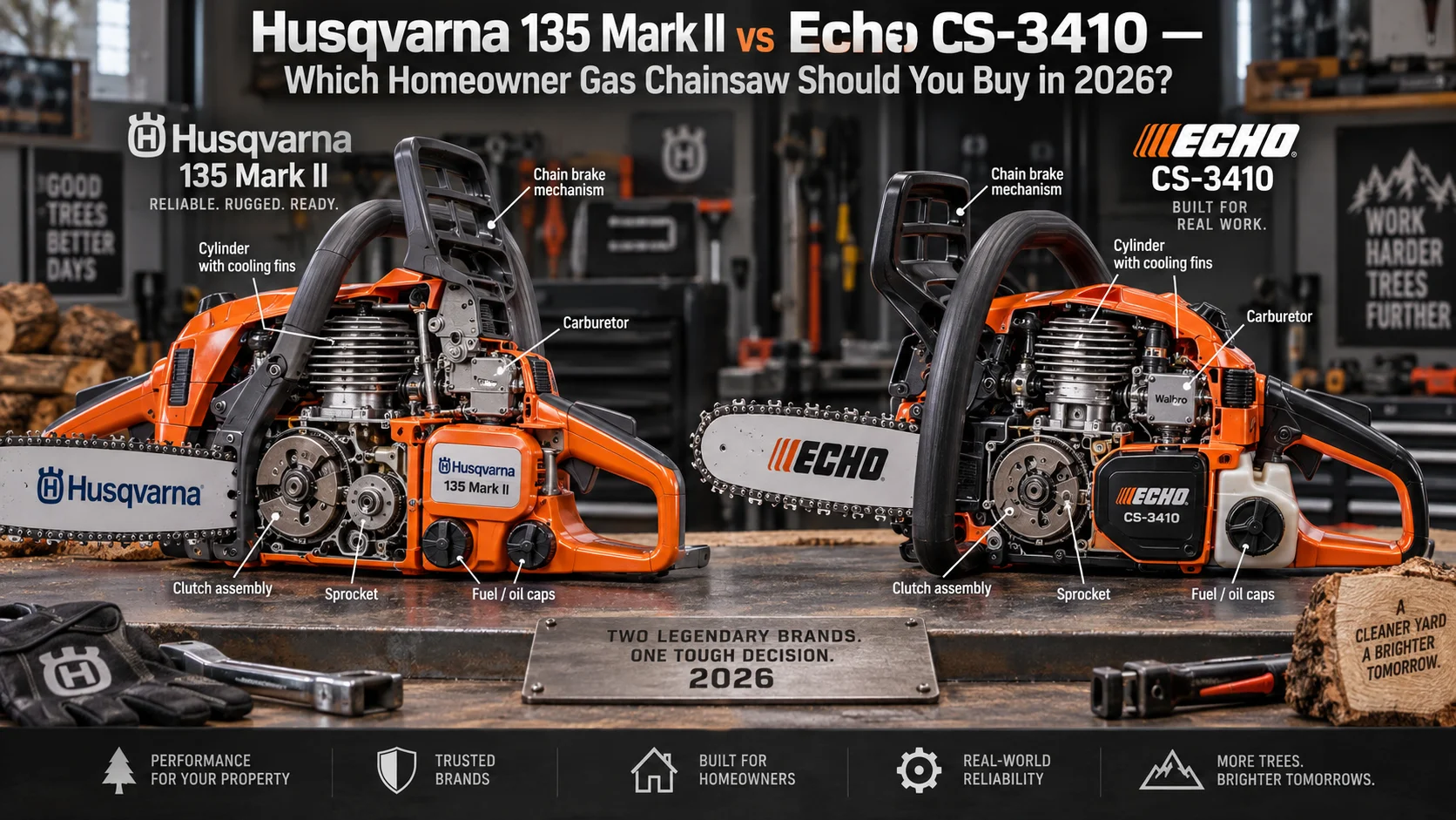 Husqvarna 135 Mark II vs Echo CS-3410: Which Homeowner Gas Chainsaw Should You Buy in 2026? Husqvarna 135 Mark II vs Echo CS-3410: Which Homeowner Gas Chainsaw Should You Buy in 2026? Detail