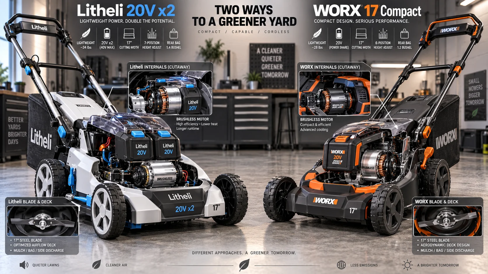 Litheli 20V x2 vs WORX 17" Compact: Which Lightweight Cordless Mower Should You Buy in 2026? Detail