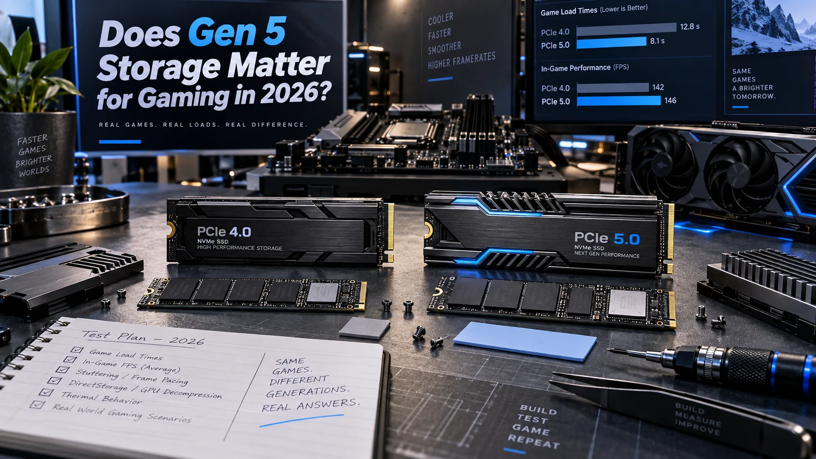 PCIe 4.0 vs PCIe 5.0 NVMe SSDs: Does Gen 5 Storage Matter for Gaming in 2026? PCIe 4.0 vs PCIe 5.0 NVMe SSDs: Does Gen 5 Storage Matter for Gaming in 2026?