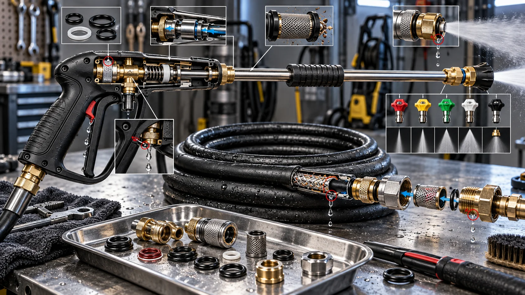 Pressure Washer Wand and Hose Maintenance: Fixing Leaks, Surges & Clogs Detail