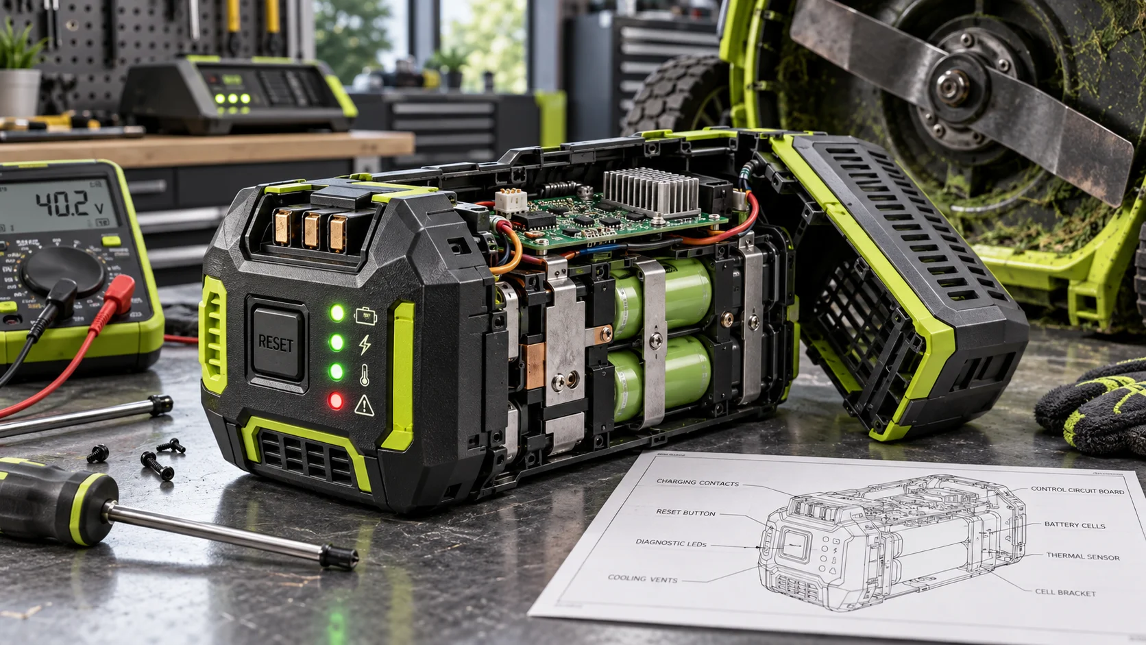 Ryobi 40V Lawn Mower Battery Troubleshooting: Reset, Charging, and Fixes Detail