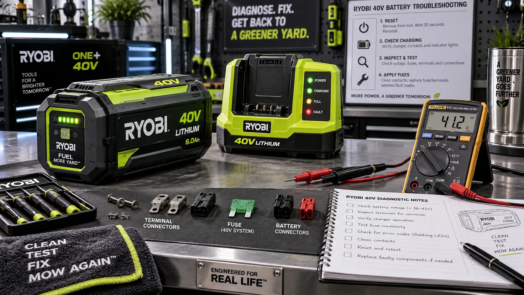 Ryobi 40V Lawn Mower Battery Troubleshooting: Reset, Charging, and Fixes
