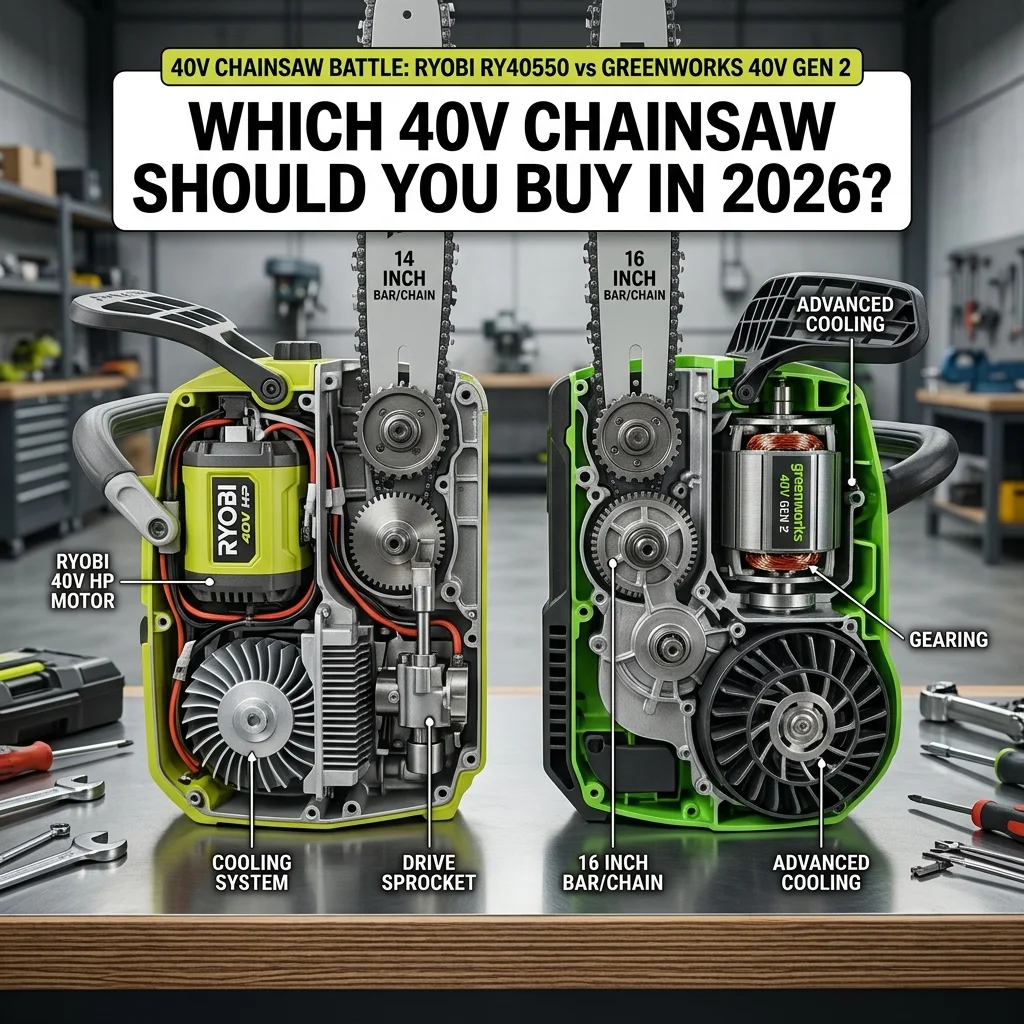 Ryobi Ry40550 Vs Greenworks 40v Gen2 Comparison (2026) RYOBI RY40550 vs Greenworks 40V Gen 2: Which 40V Chainsaw Should You Buy in 2026? Detail