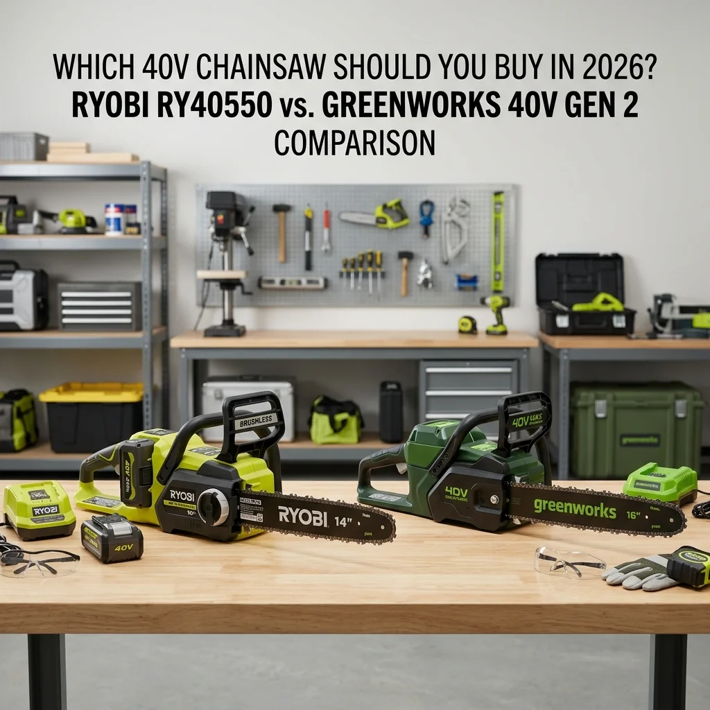 Ryobi Ry40550 Vs Greenworks 40v Gen2 Comparison (2026) RYOBI RY40550 vs Greenworks 40V Gen 2: Which 40V Chainsaw Should You Buy in 2026?