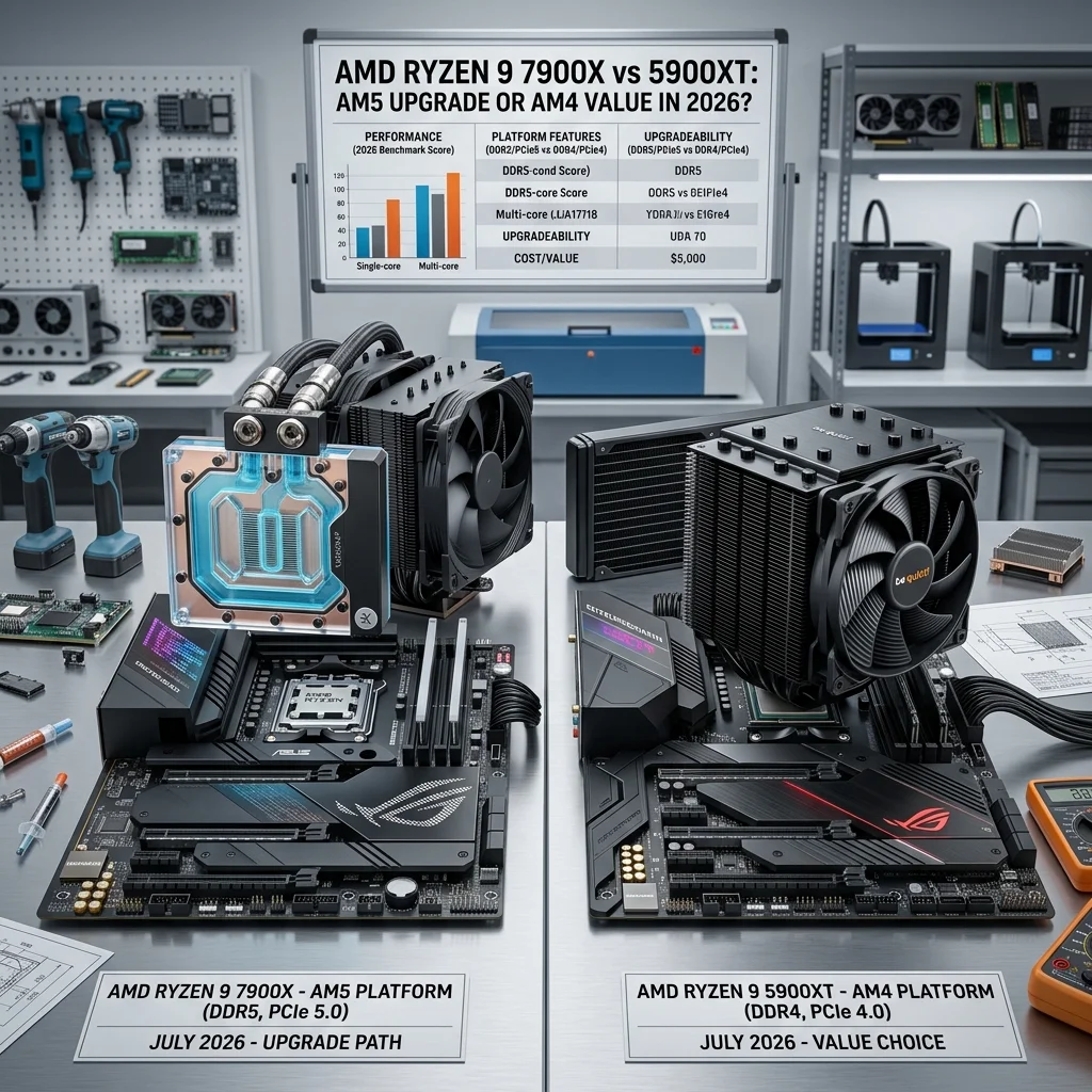 AMD Ryzen 9 7900X vs 5900XT: AM5 Upgrade or AM4 Value in 2026? Detail