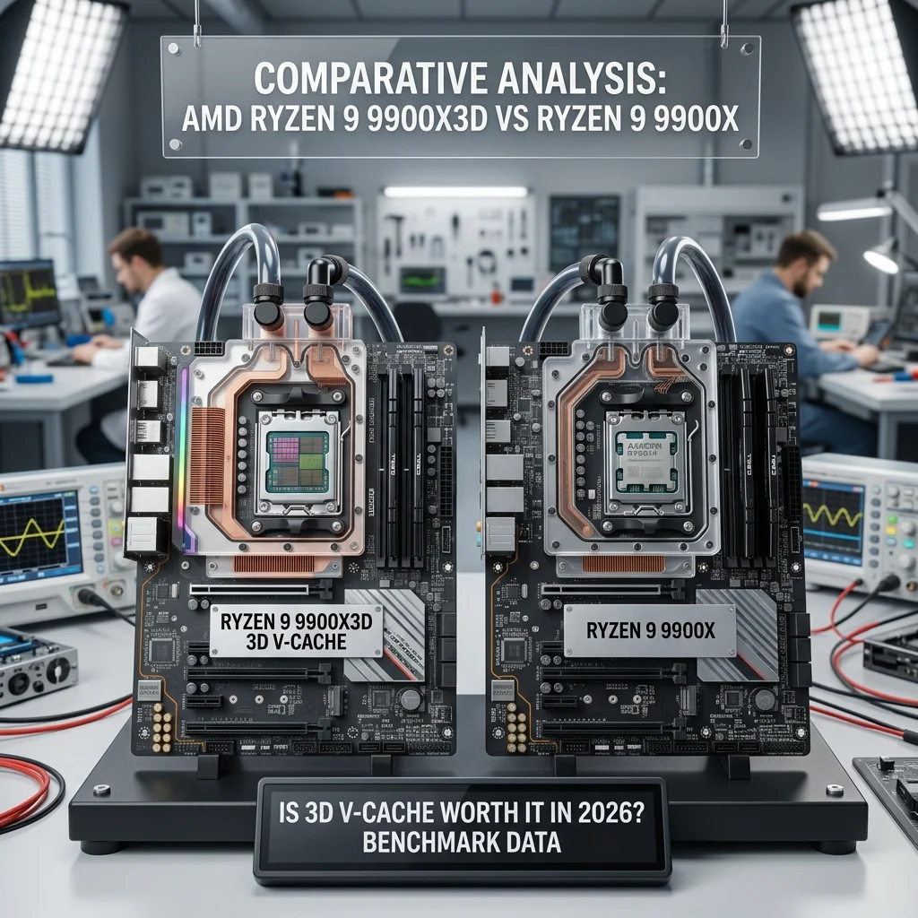 AMD Ryzen 9 9900X3D vs Ryzen 9 9900X: Is 3D V-Cache Worth It in 2026? AMD Ryzen 9 9900X3D vs Ryzen 9 9900X: Is 3D V-Cache Worth It in 2026? Detail