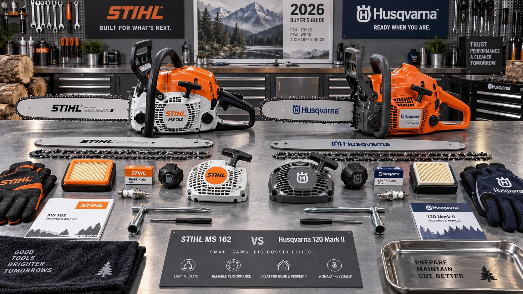 STIHL MS 162 vs Husqvarna 120 Mark II: Entry-Level Gas Chainsaw Battle (2026)
