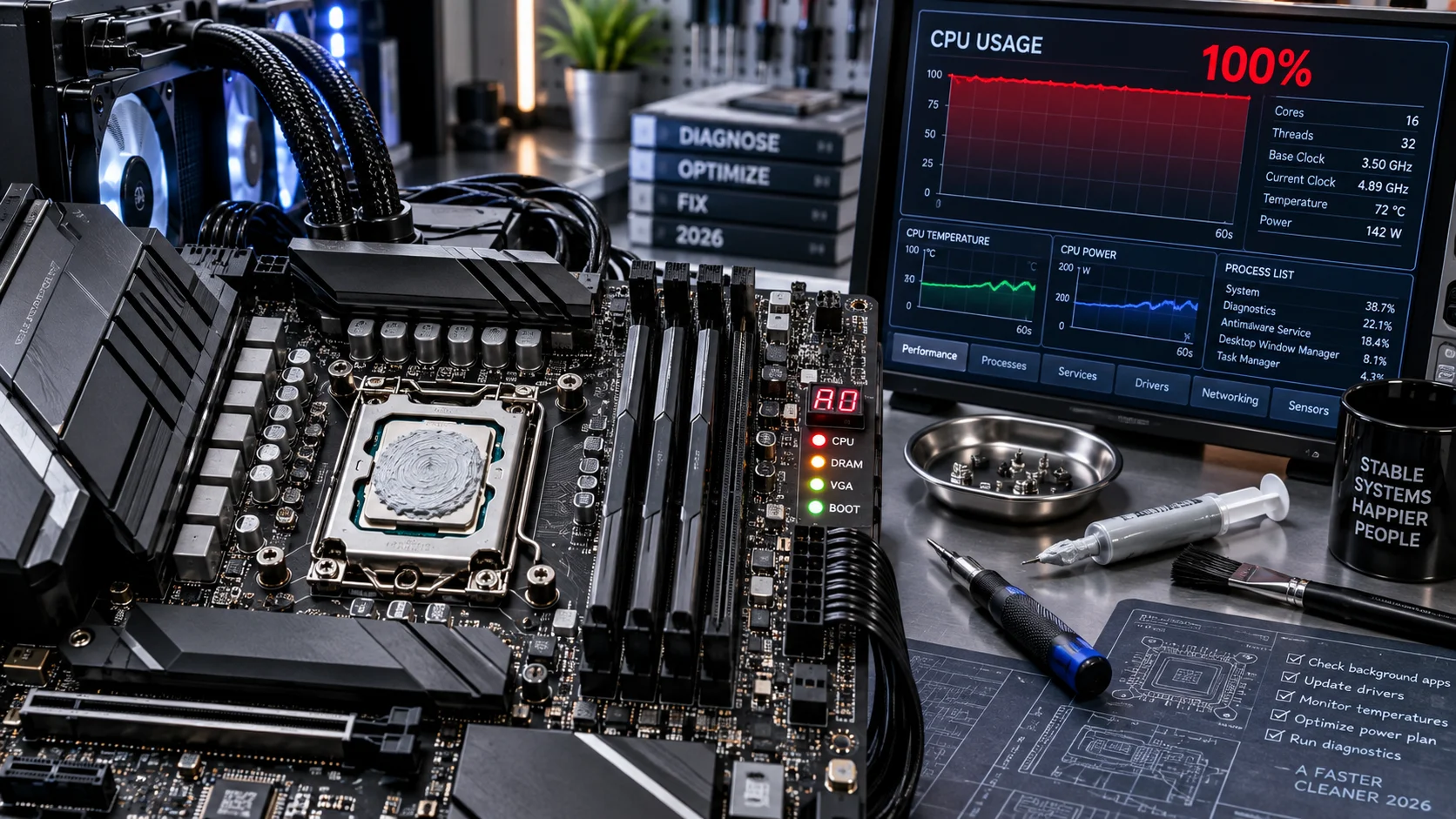 What Does It Mean My Cpu Is Pinned: VRM Compared (2026) What Does It Mean When My CPU Is Pinned at 100%? Diagnostics & Fixes (2026) Detail