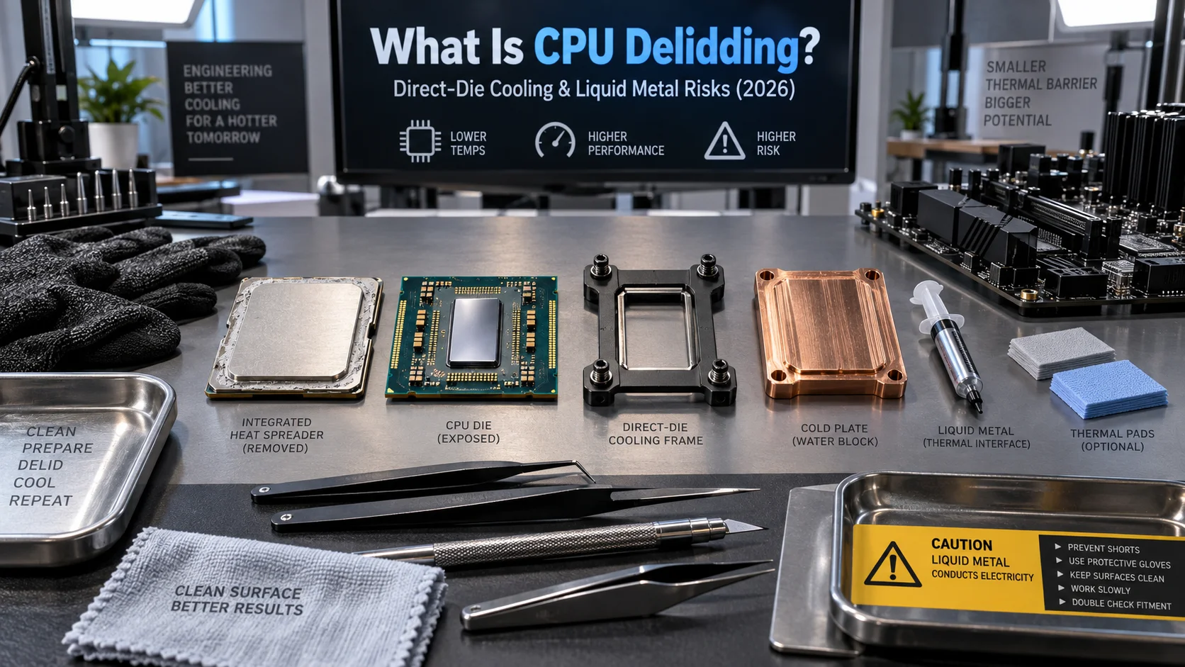Cpu Delidding: BIOS & Flashback Compared (2026) What Is CPU Delidding? Direct-Die Cooling & Liquid Metal Risks (2026)
