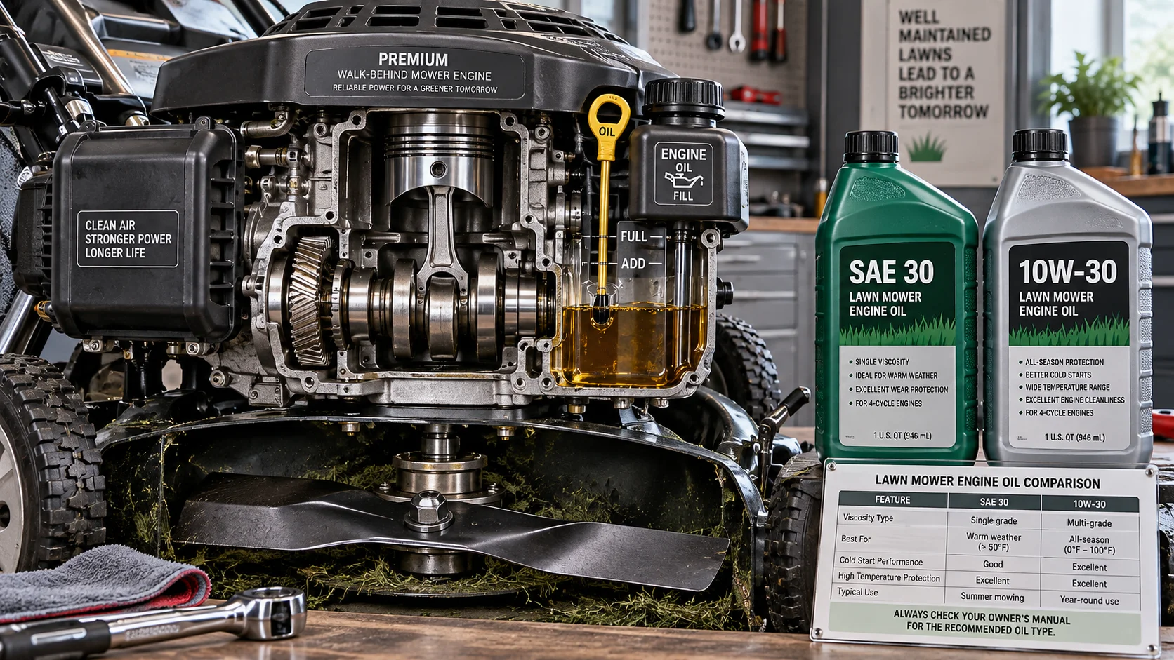 What Type of Motor Oil Should You Use in a Lawn Mower? Detail