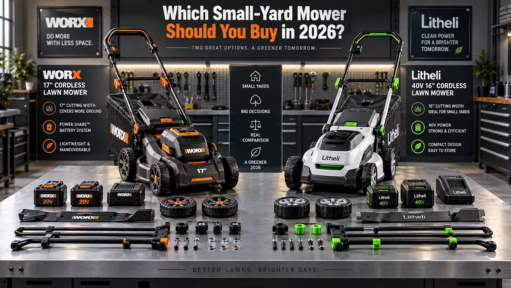 WORX 17" Cordless vs Litheli 40V 16": Which Small-Yard Mower Should You Buy in 2026? WORX 17" Cordless vs Litheli 40V 16": Which Small-Yard Mower Should You Buy in 2026?