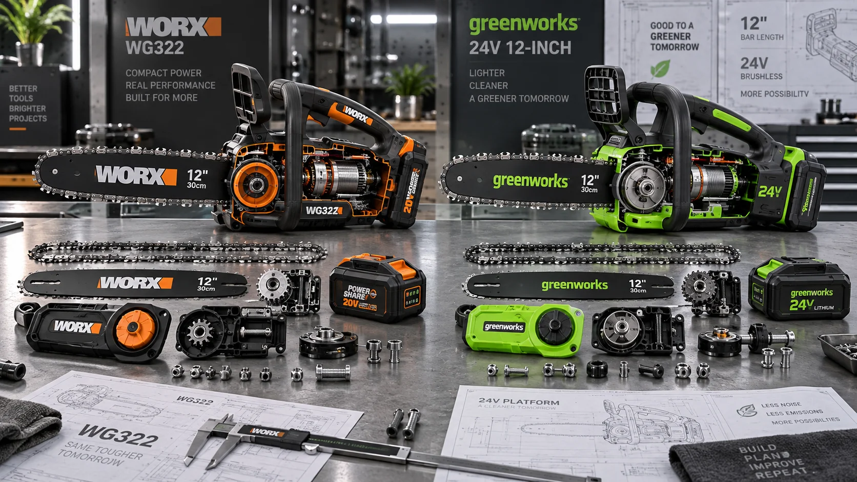 WORX WG322 vs Greenworks 24V 12": Which Compact Chainsaw Should You Buy in 2026? Detail