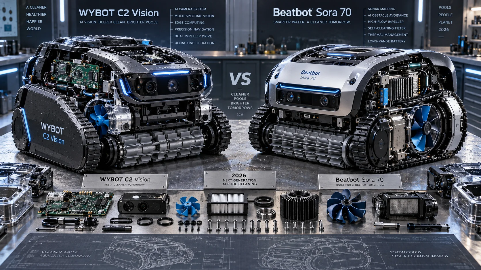 WYBOT C2 Vision vs Beatbot Sora 70: AI Camera Pool Robot Battle 2026 Detail