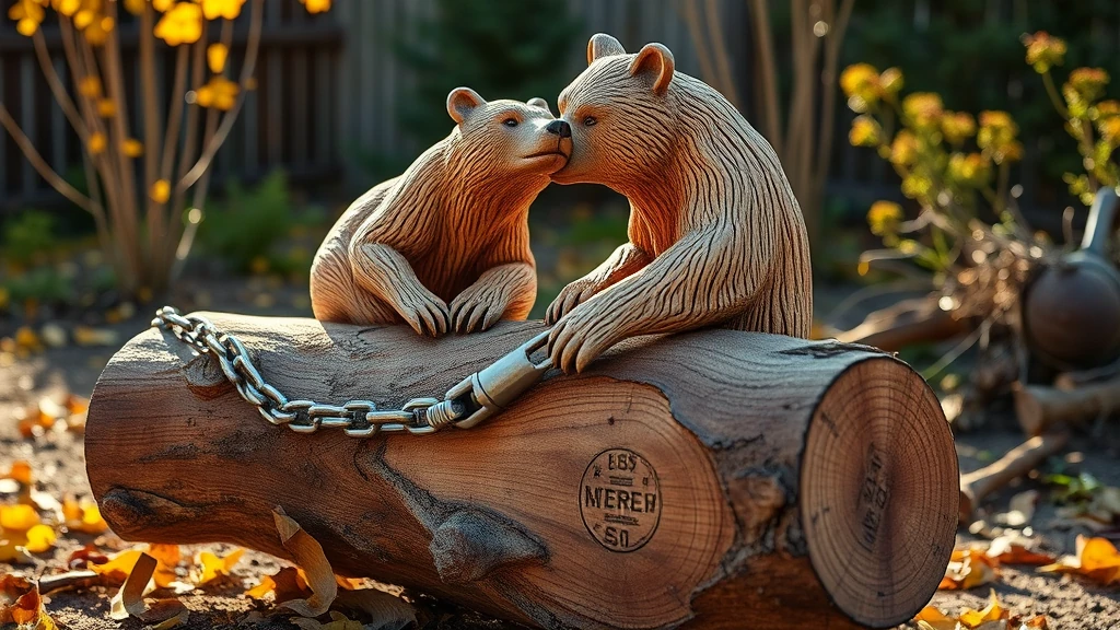 Chainsaw Carved Wood Bears: 2-Stroke Engine Output