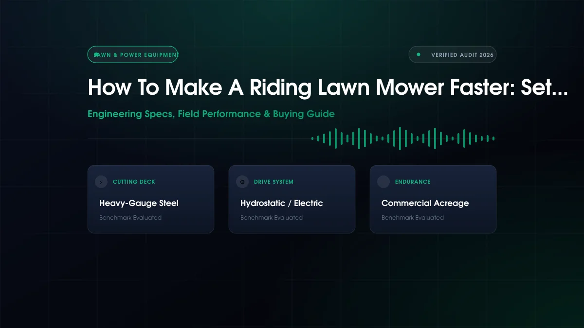 How To Make A Riding Lawn Mower Faster: Setup Guide (2026)