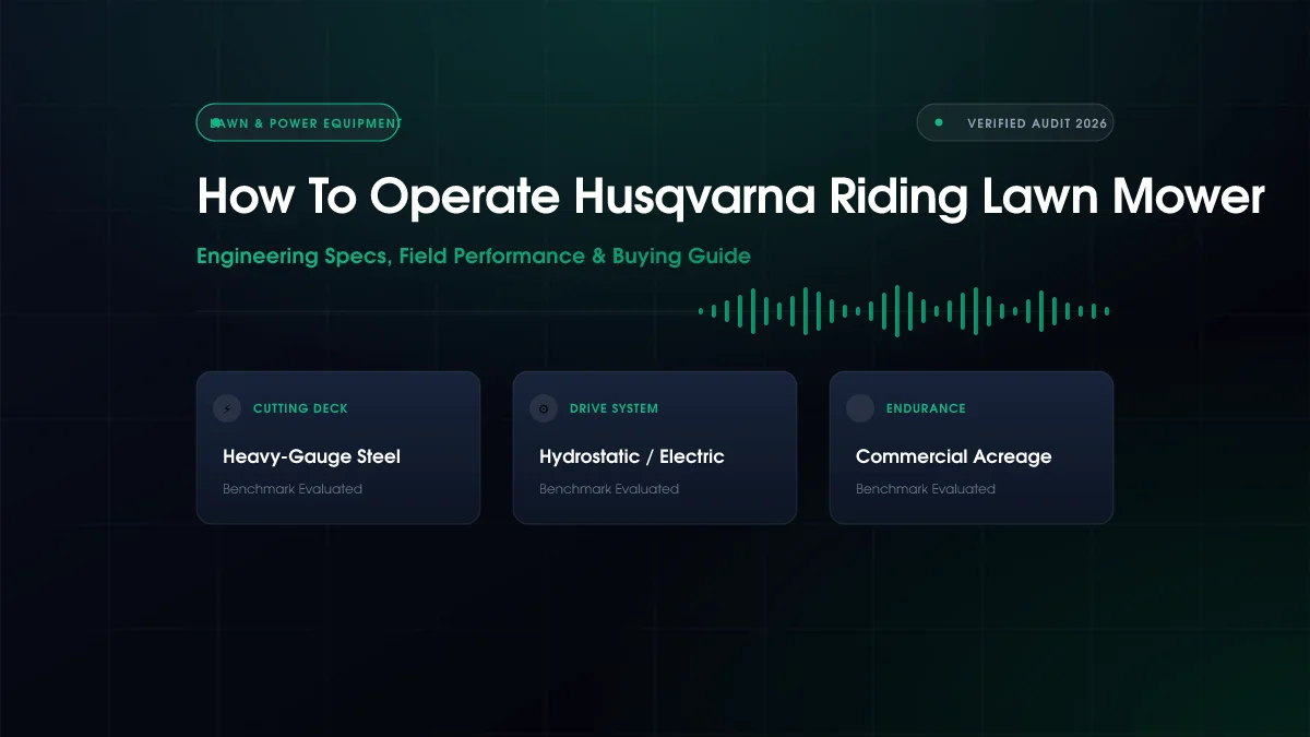 How to Operate Husqvarna Riding Lawn Mower