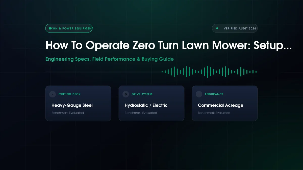 How To Operate Zero Turn Lawn Mower: Setup Guide (2026)