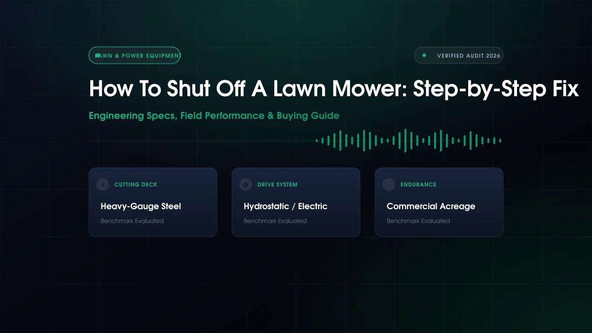 How To Shut Off A Lawn Mower: Step-by-Step Fix (2026)