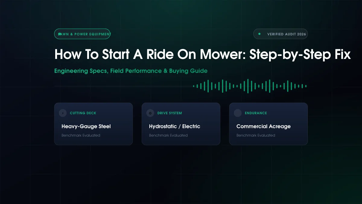 How To Start A Ride On Mower: Step-by-Step Fix (2026)