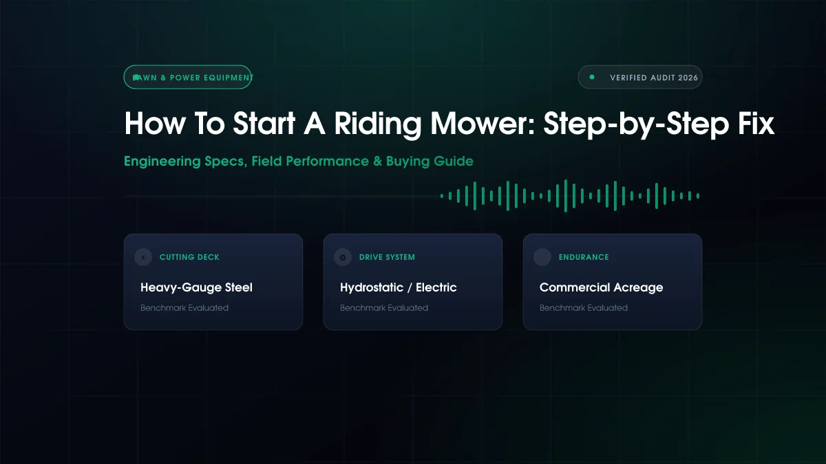 How To Start A Riding Mower: Step-by-Step Fix (2026)