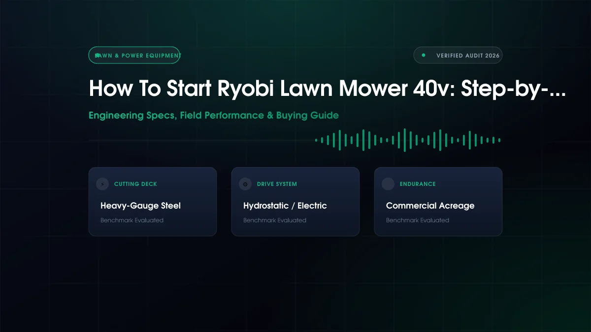 How To Start Ryobi Lawn Mower 40v: Step-by-Step Fix (2026)