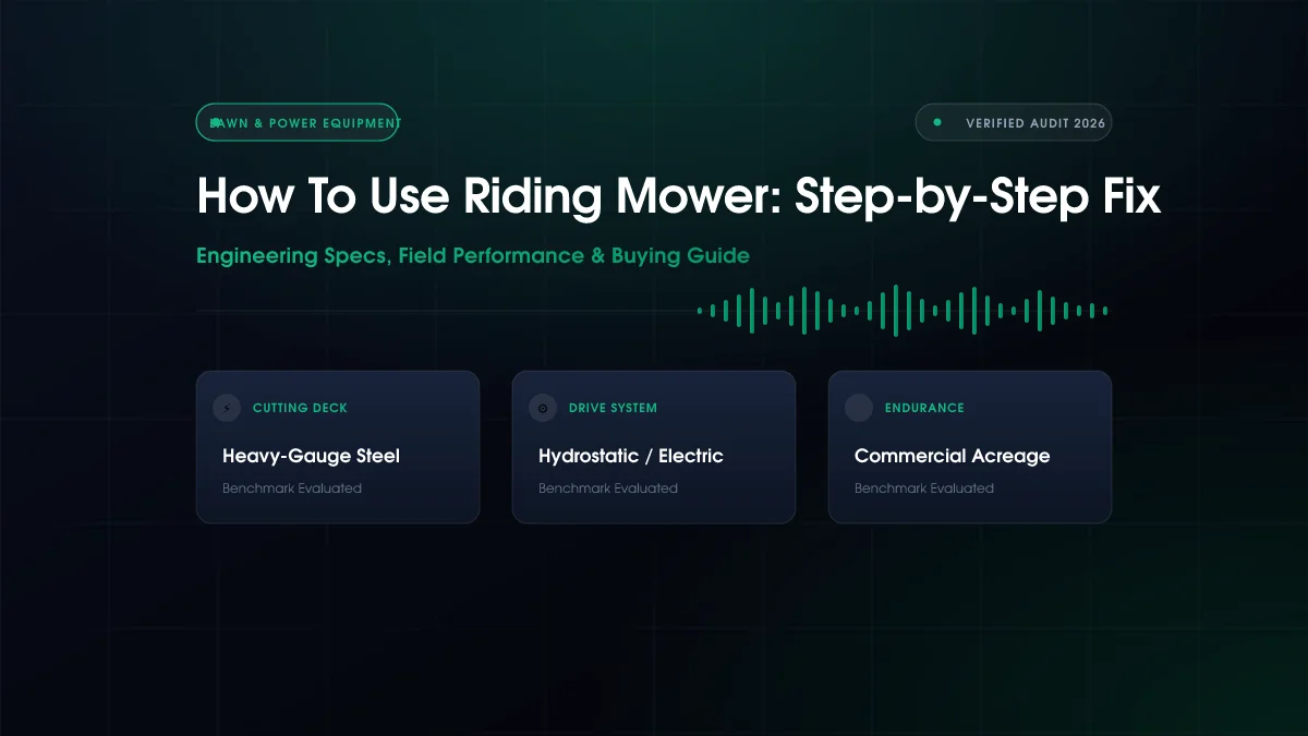 How To Use Riding Mower: Step-by-Step Fix (2026)