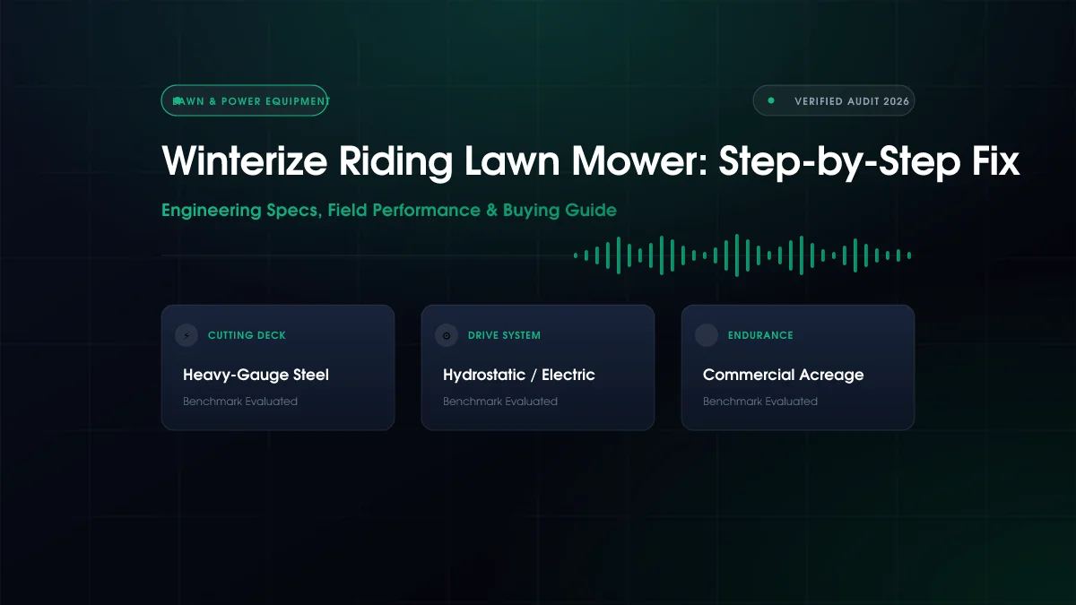 Winterize Riding Lawn Mower: Step-by-Step Fix (2026)