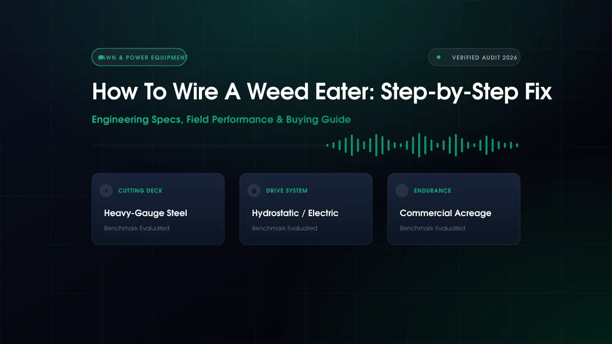 How To Wire A Weed Eater: Step-by-Step Fix (2026)